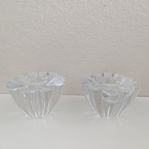 Vintage Orrefors Sweden. Set of 2 Crystal Candle Holders "Stella". Designed by S